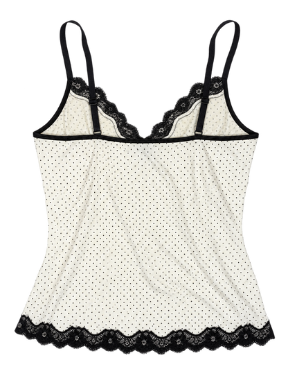 Vintage Polka-dot Lace Tank Top