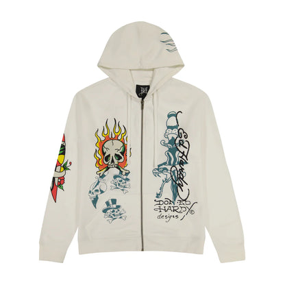 Ed Hardy Flame Skull Hoodie
