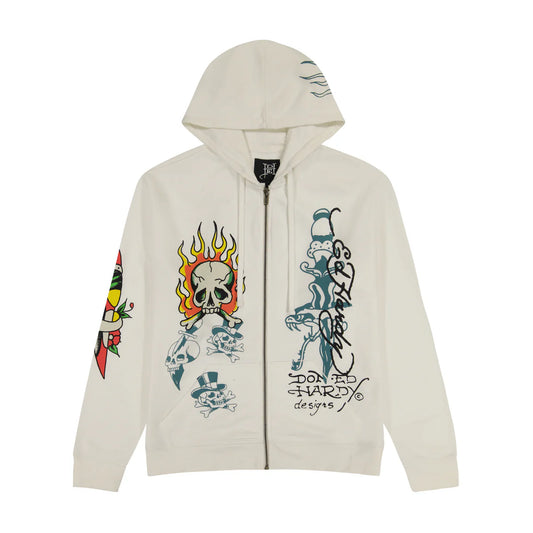 Ed Hardy Flame Skull Hoodie