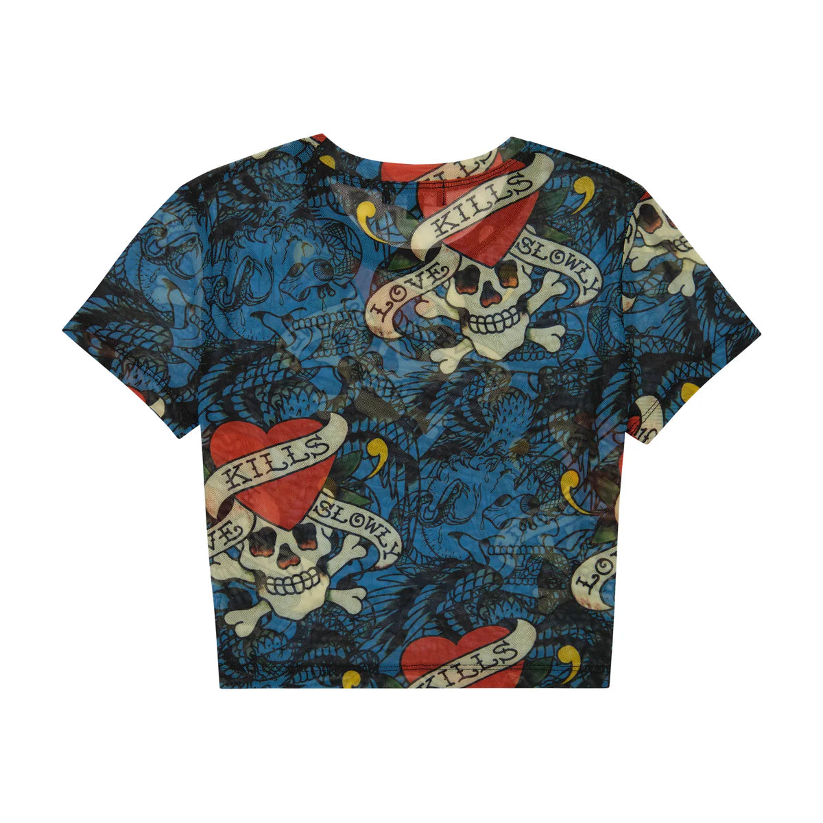 Ed Hardy Mesh Layered LKS Skull Baby Tee