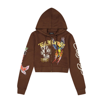 Ed Hardy Phoenix Zip Front Hoodie