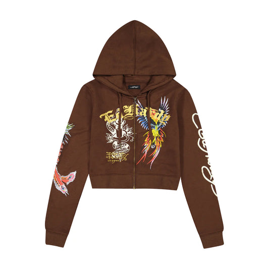 Ed Hardy Phoenix Zip Front Hoodie