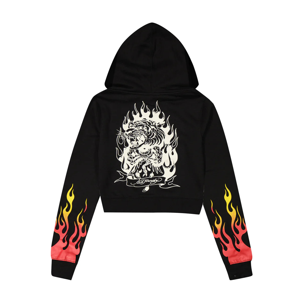 Ed Hardy Tiger Flame Zip Front Hoodie