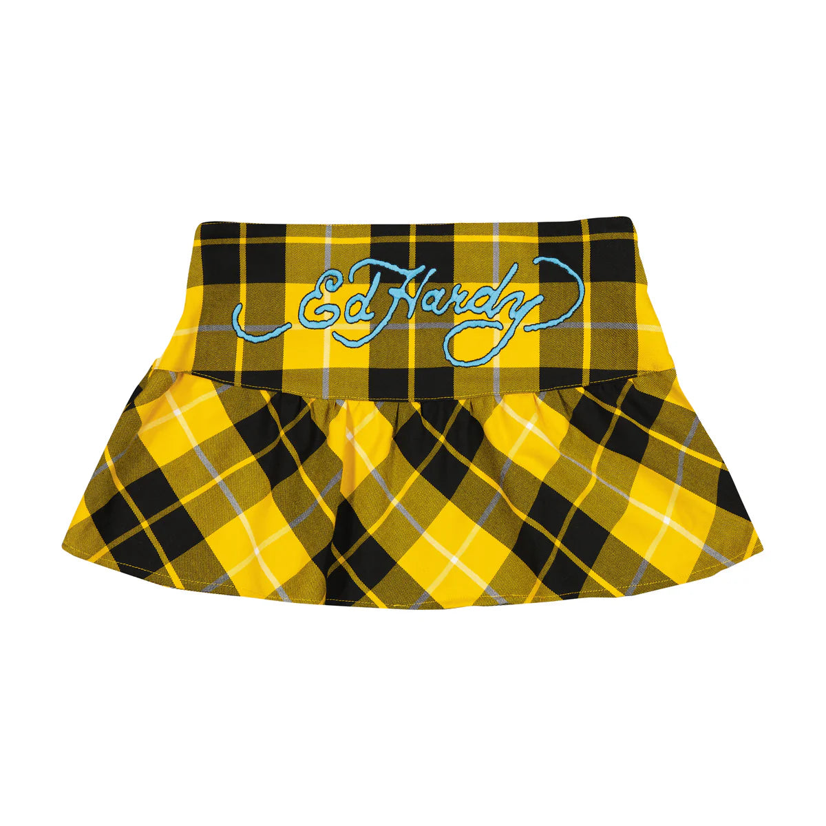 Ed Hardy True Eagle Plaid Flare Skirt