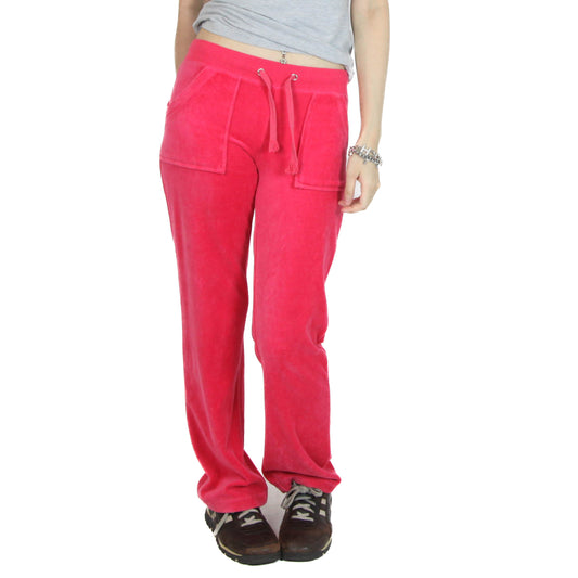 Hot Pink Y2K Velour Track Pants