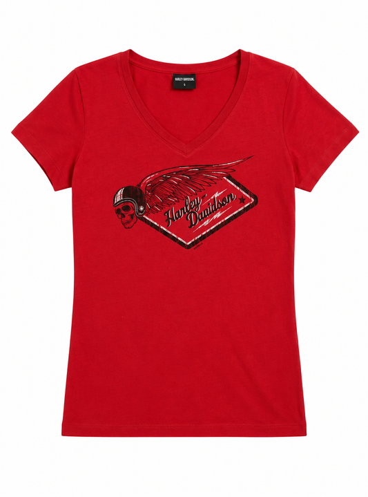 Harley Davidson Red Winged Skull T-shirt