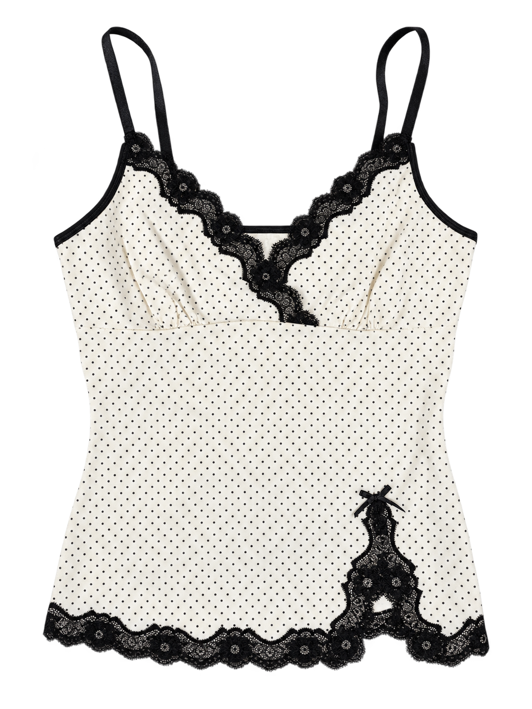 Vintage Polka-dot Lace Tank Top