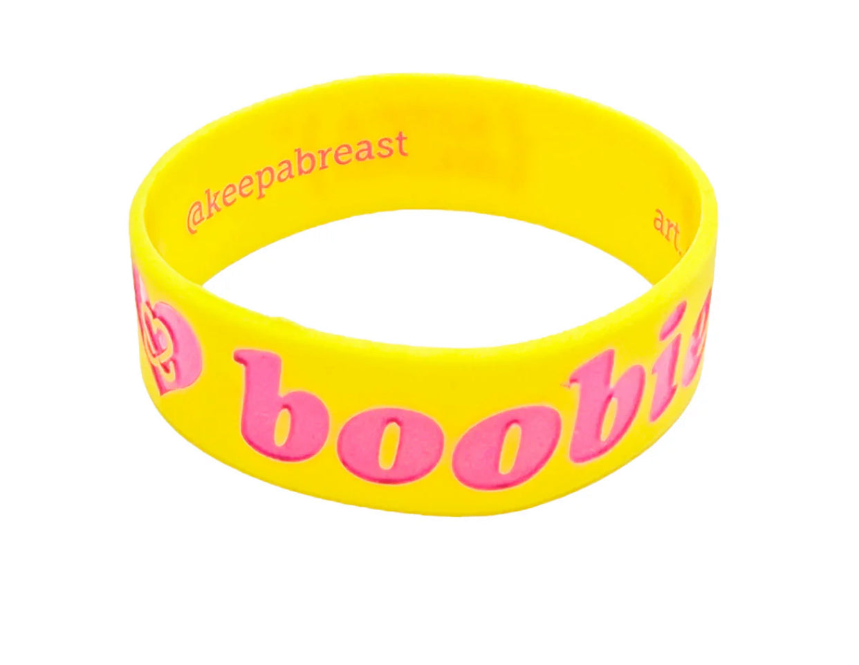 I LOVE BOOBIES! BRACELETS YELLOW/PINK
