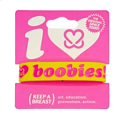 I LOVE BOOBIES! BRACELETS YELLOW/PINK