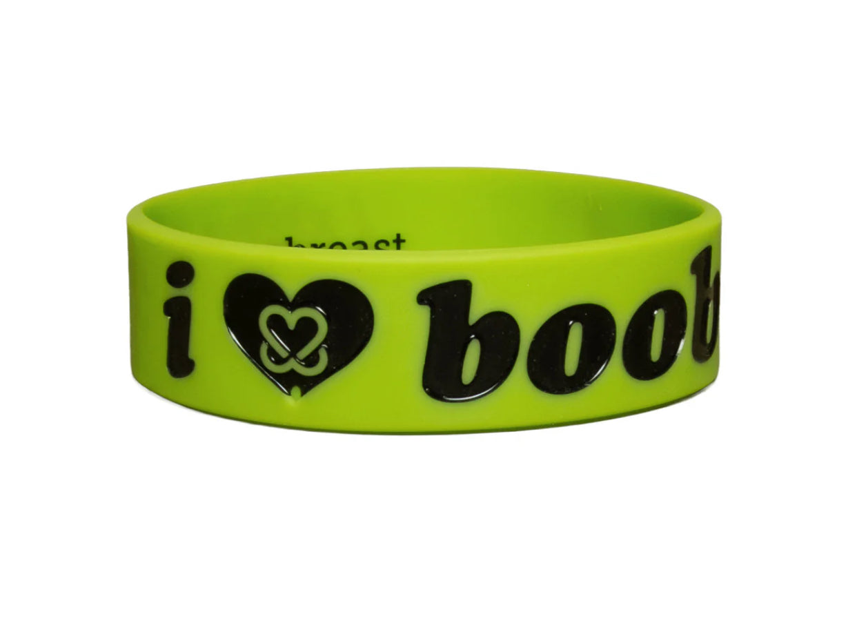 I LOVE BOOBIES! BRACELETS GREEN/BLACK