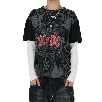 ACDC Black Ice Band Double Layer Long Sleeve Tee