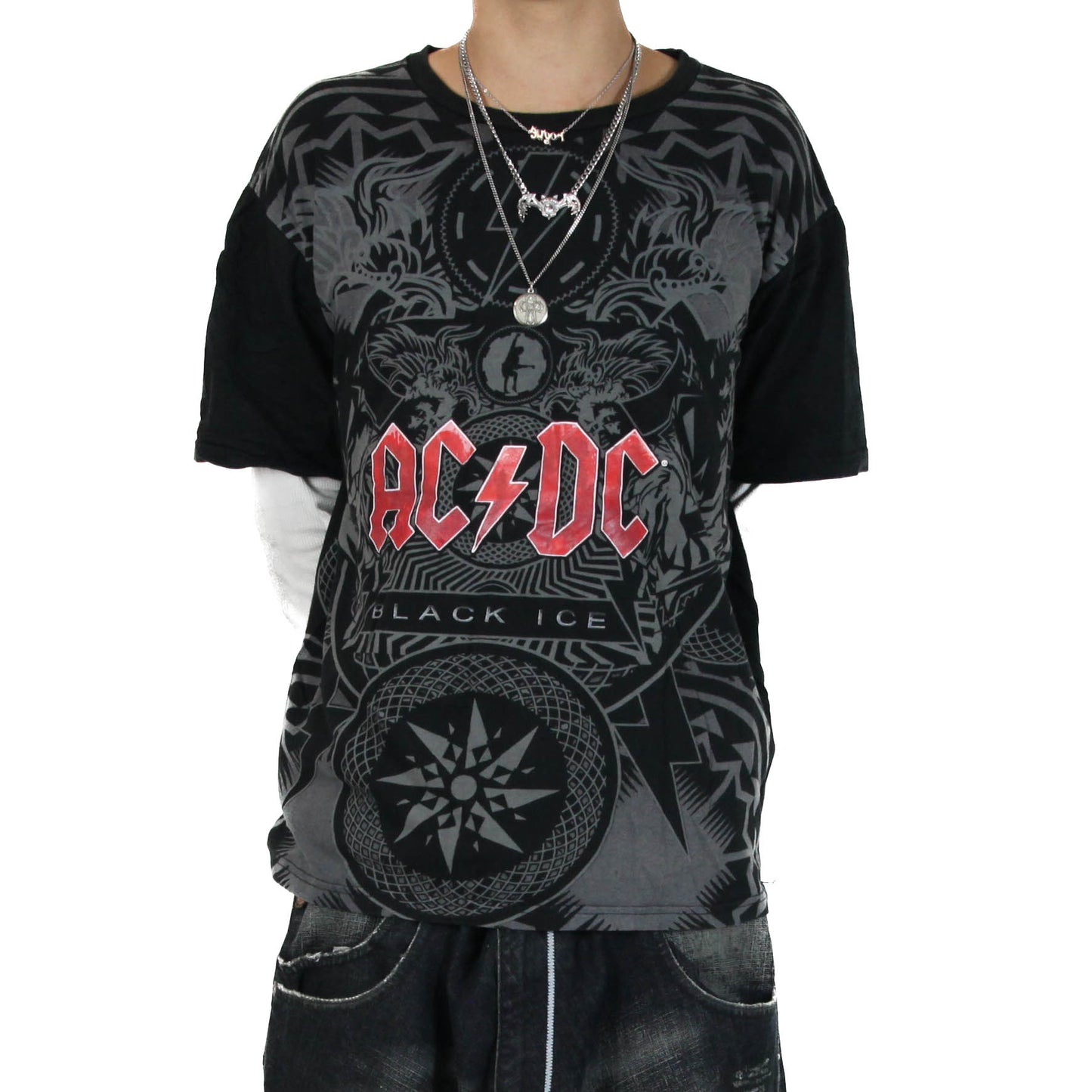 ACDC Black Ice Band Double Layer Long Sleeve Tee