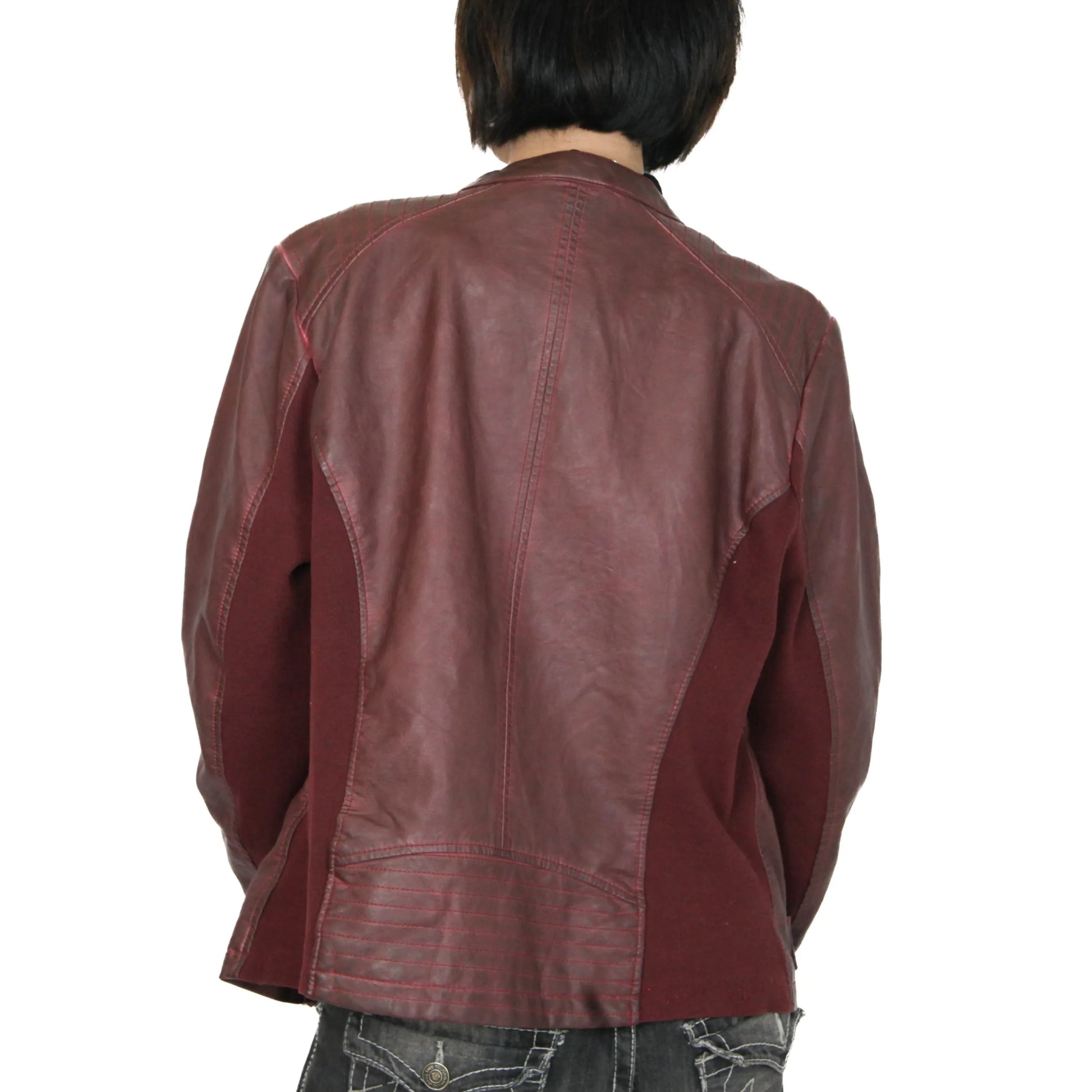 Vintage 2000s Leather Burgundy Jacket