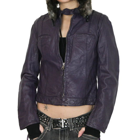 Vintage 2000s Purple Leather Suite 412 Jacket