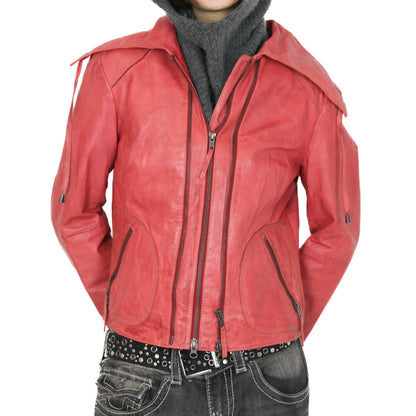 Vintage Red Double-Zipper Rockstar Jacket