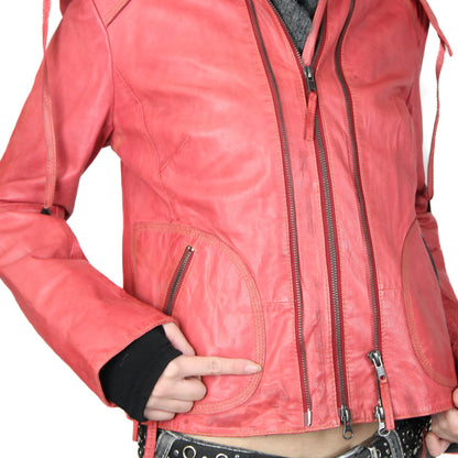 Vintage Red Double-Zipper Rockstar Jacket