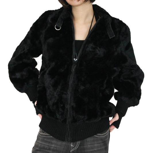 Black Faux Fur 2000s A.P.C. De Paris Jacket