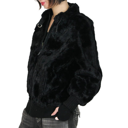 Black Faux Fur 2000s A.P.C. De Paris Jacket