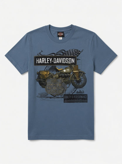Harley Davidson Blue Motorcycle Tee