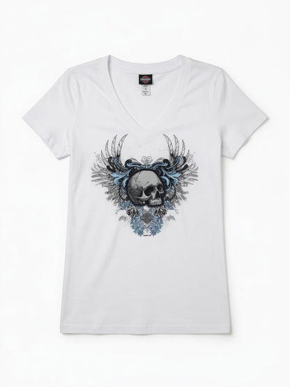Harley Davidson Skull V-Neck Tee