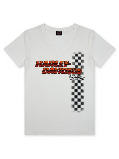 Harley Davidson White Stripped T-shirt