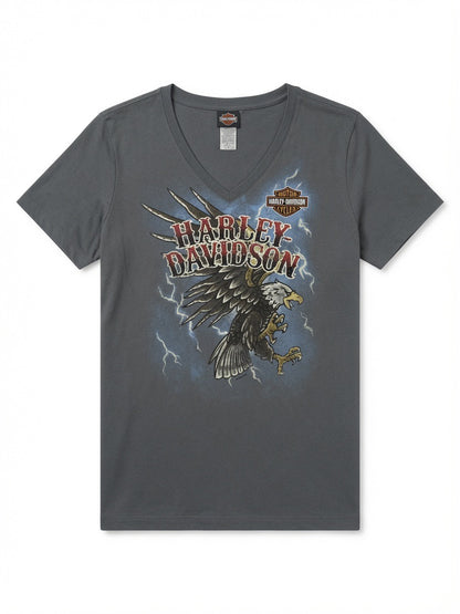Harley Davidson Eagle Graphic V-Neck Tee