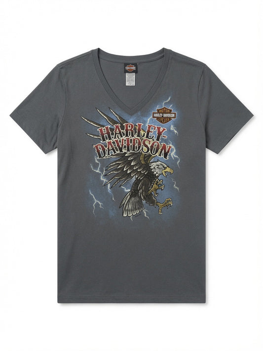 Harley Davidson Eagle Graphic V-Neck Tee