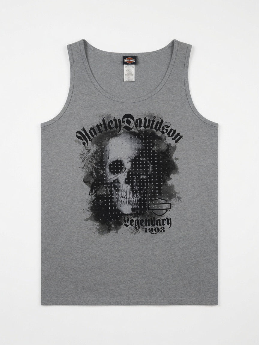 Harley Davidson Grey Skull Tank