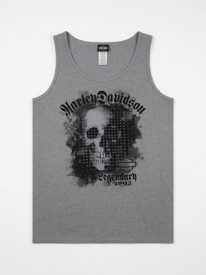 Harley Davidson Grey Skull Tank