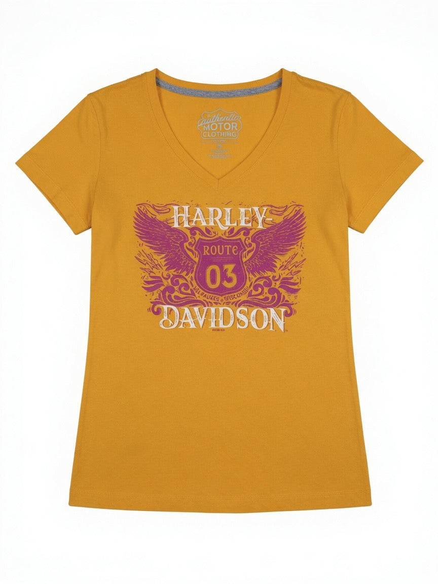 Harley Davidson Orange Graphic T-shirt