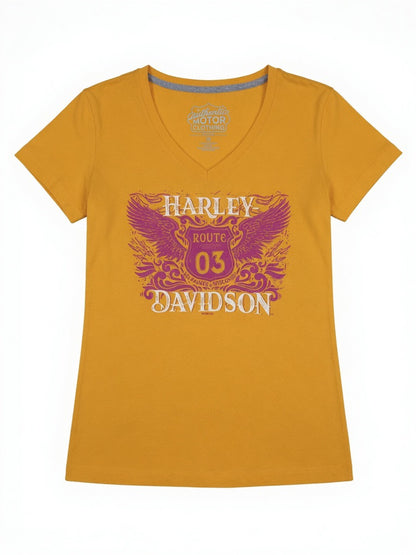 Harley Davidson Orange Graphic T-shirt