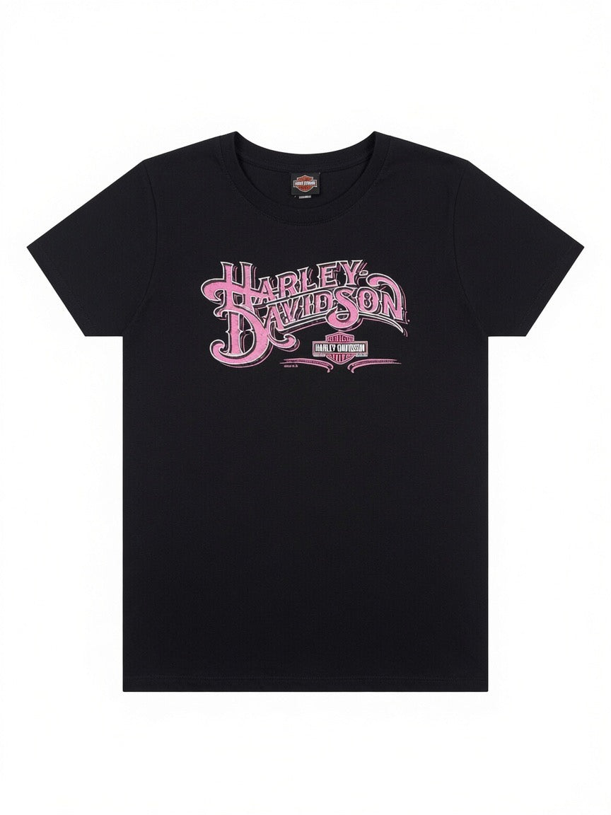 Harley Davidson Black and Pink Graphic Tee