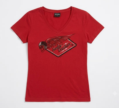 Harley Davidson Red Winged Skull T-shirt