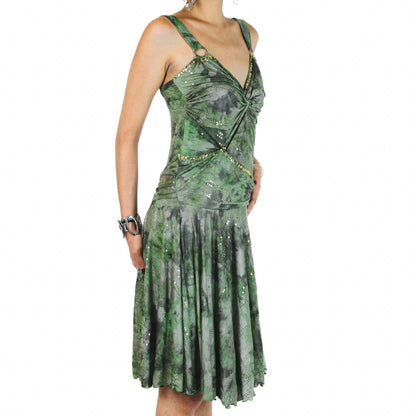 Y2K Sparkly Green Fairy Dress