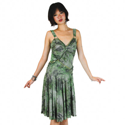 Y2K Sparkly Green Fairy Dress