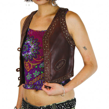 Vintage Western Leather Vest