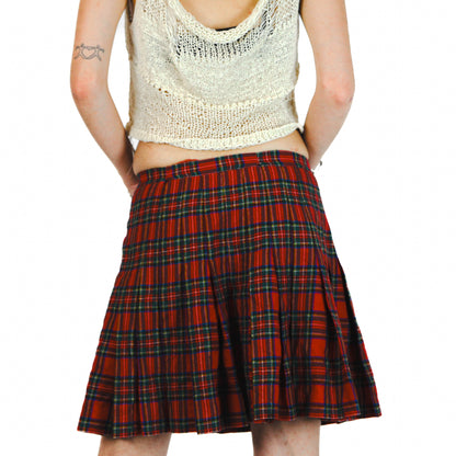 School Girl Red Plaid Miniskirt