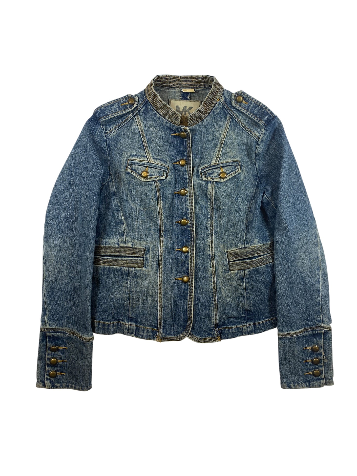 Vintage MK Striped Stitched Denim Jacket