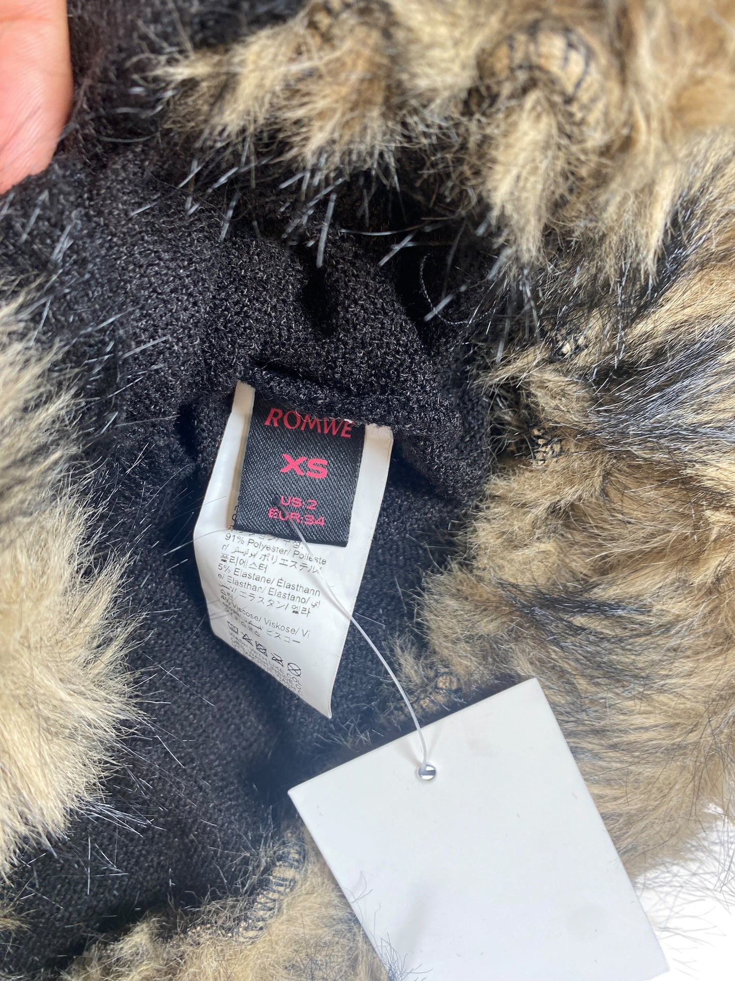 Vintage Fur Cardigan with Belt Closing