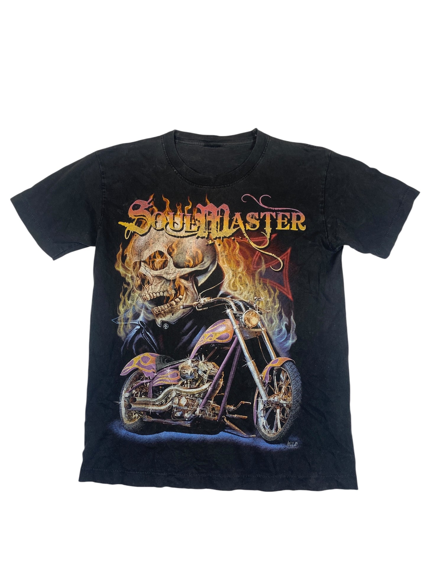 Vintage Soul Master Biker Skull Graphic Tee