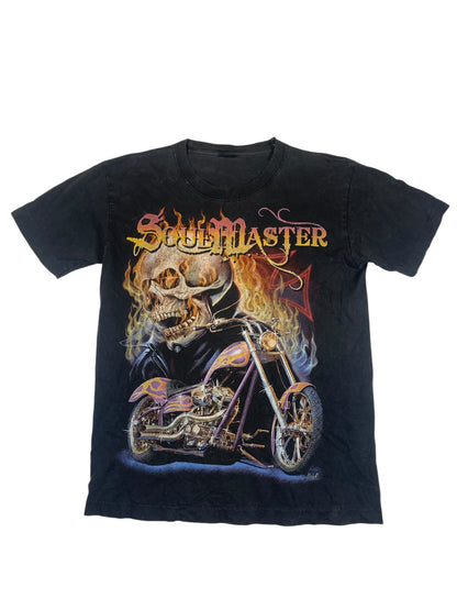 Vintage Soul Master Biker Skull Graphic Tee