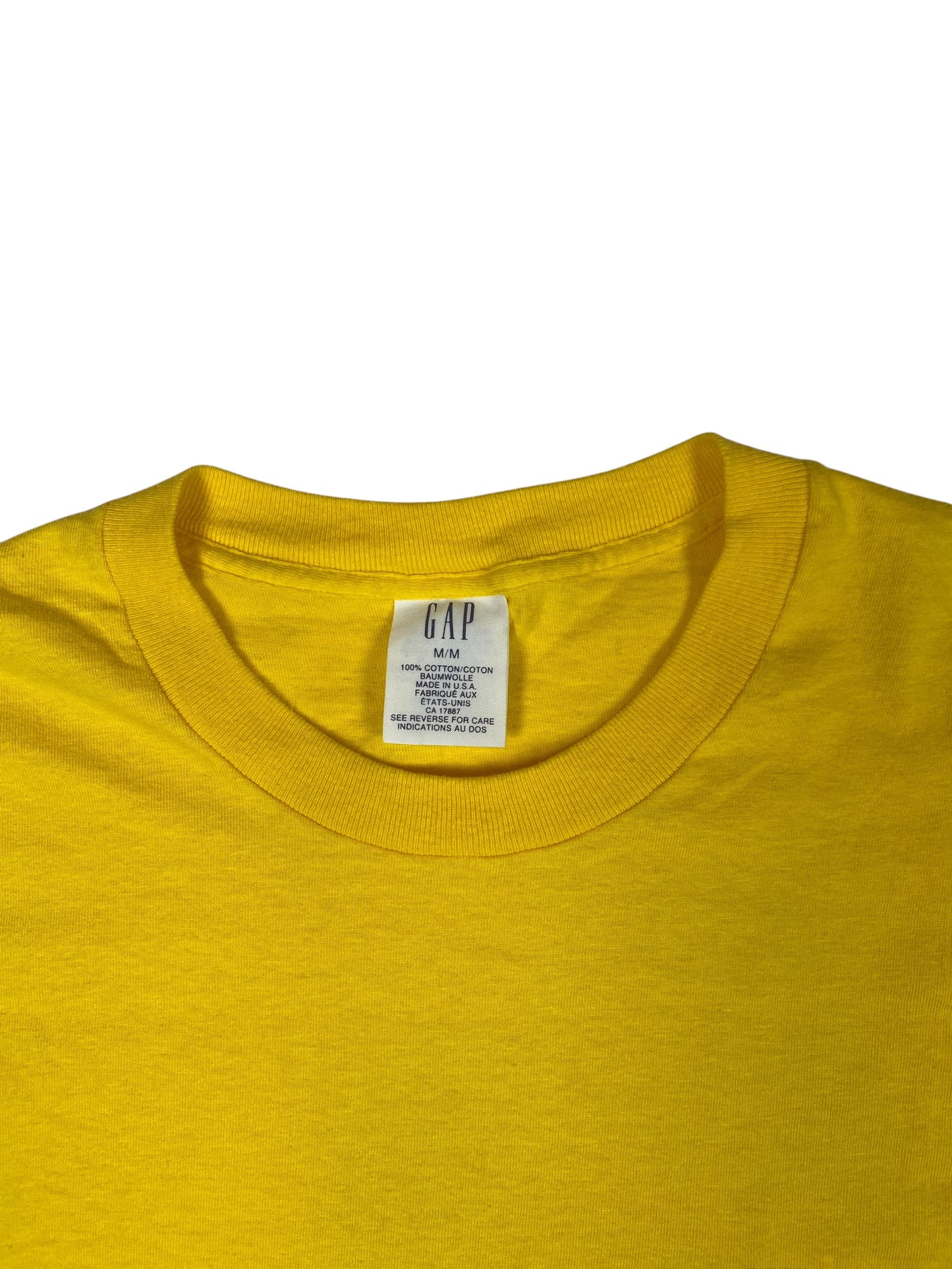 Vintage Yellow Blank GAP Box Tee