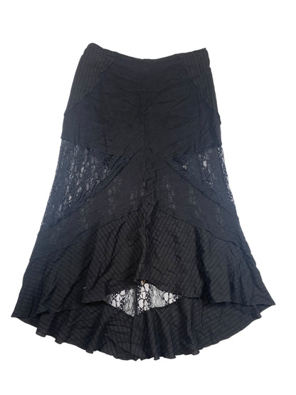 Vintage Black Sheer Lace Maxi Skirt