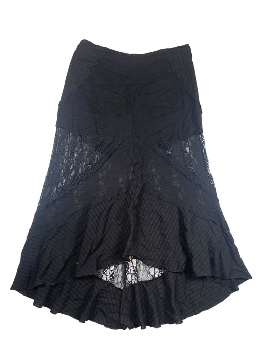 Black Sheer Lace Maxi Skirt