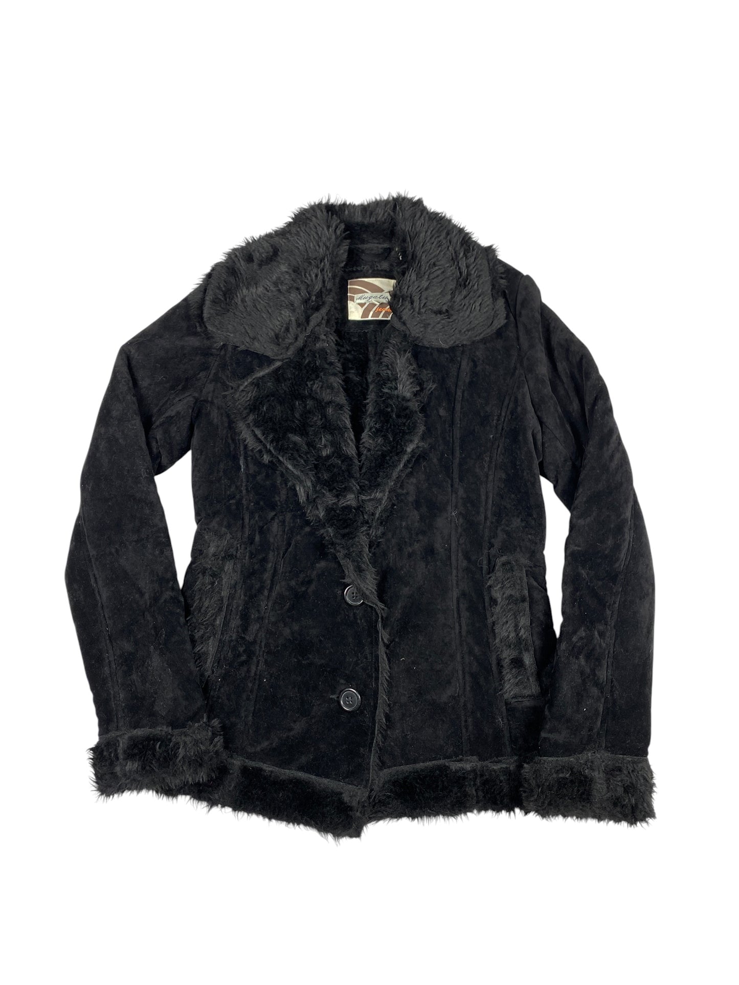 Vintage Gothic Black Fur Coat