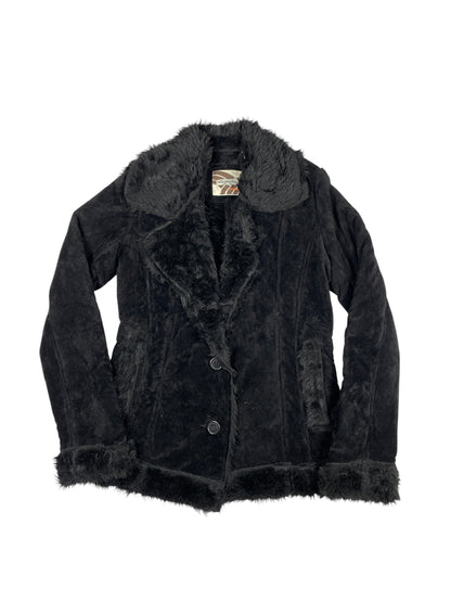 Vintage Gothic Black Fur Coat