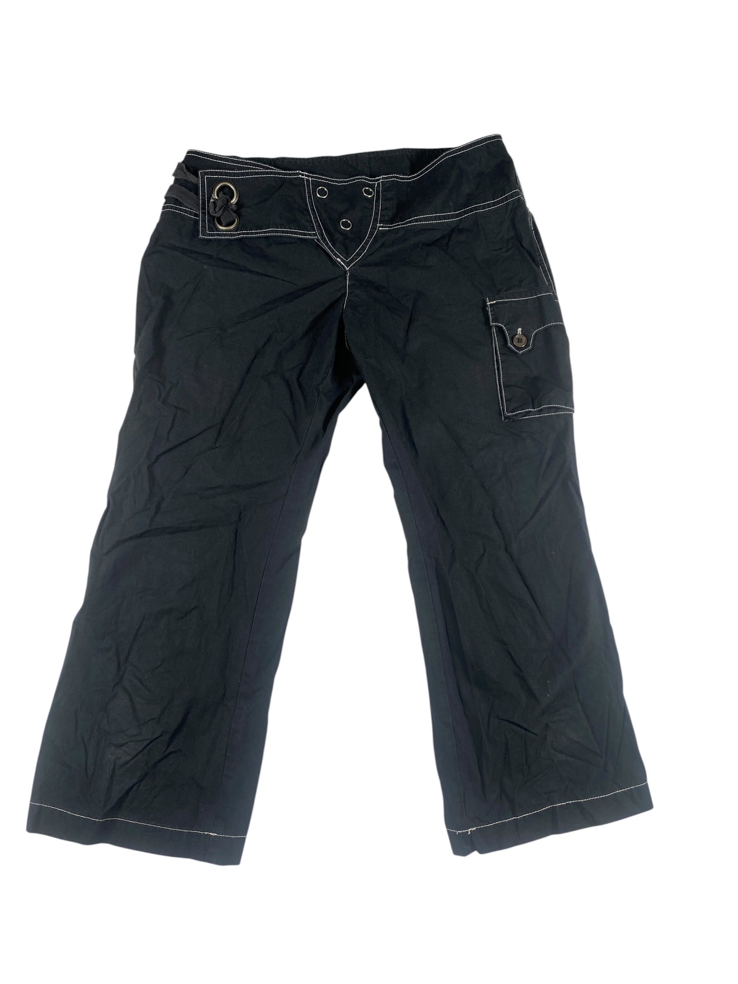 Vintage Adjustable Black & White Cargo Capris