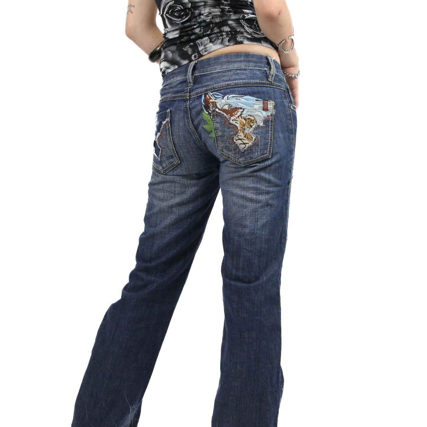 Buffalo Flare Denim With Eagle Embroidery