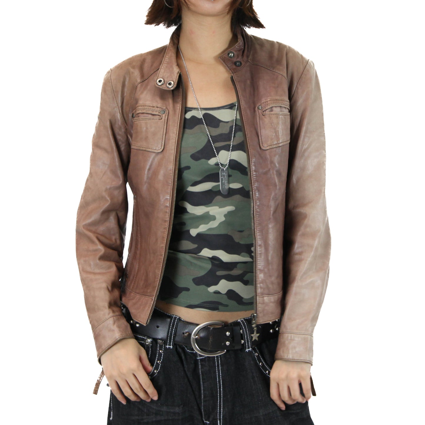 Beautiful Faded Leather Jacket