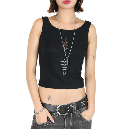 Ripped Black Rockstar Girlfriend Tank Top